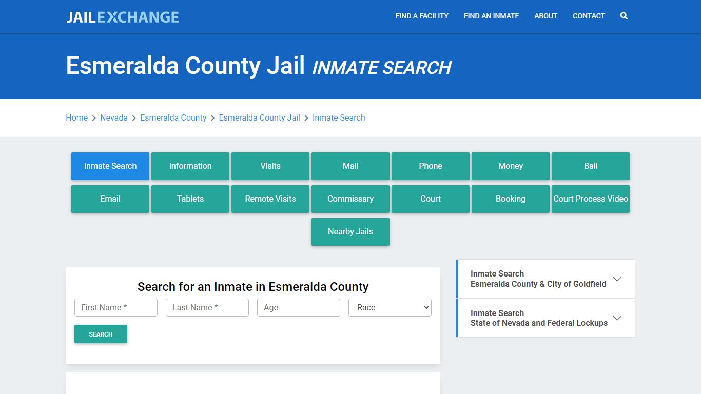 Esmeralda County Jail, NV Inmate Search: Roster & Mugshots