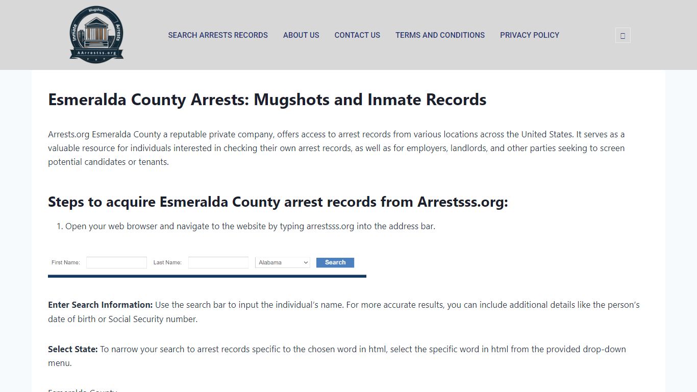 Esmeralda County Arrests: Mugshots and Inmate Records